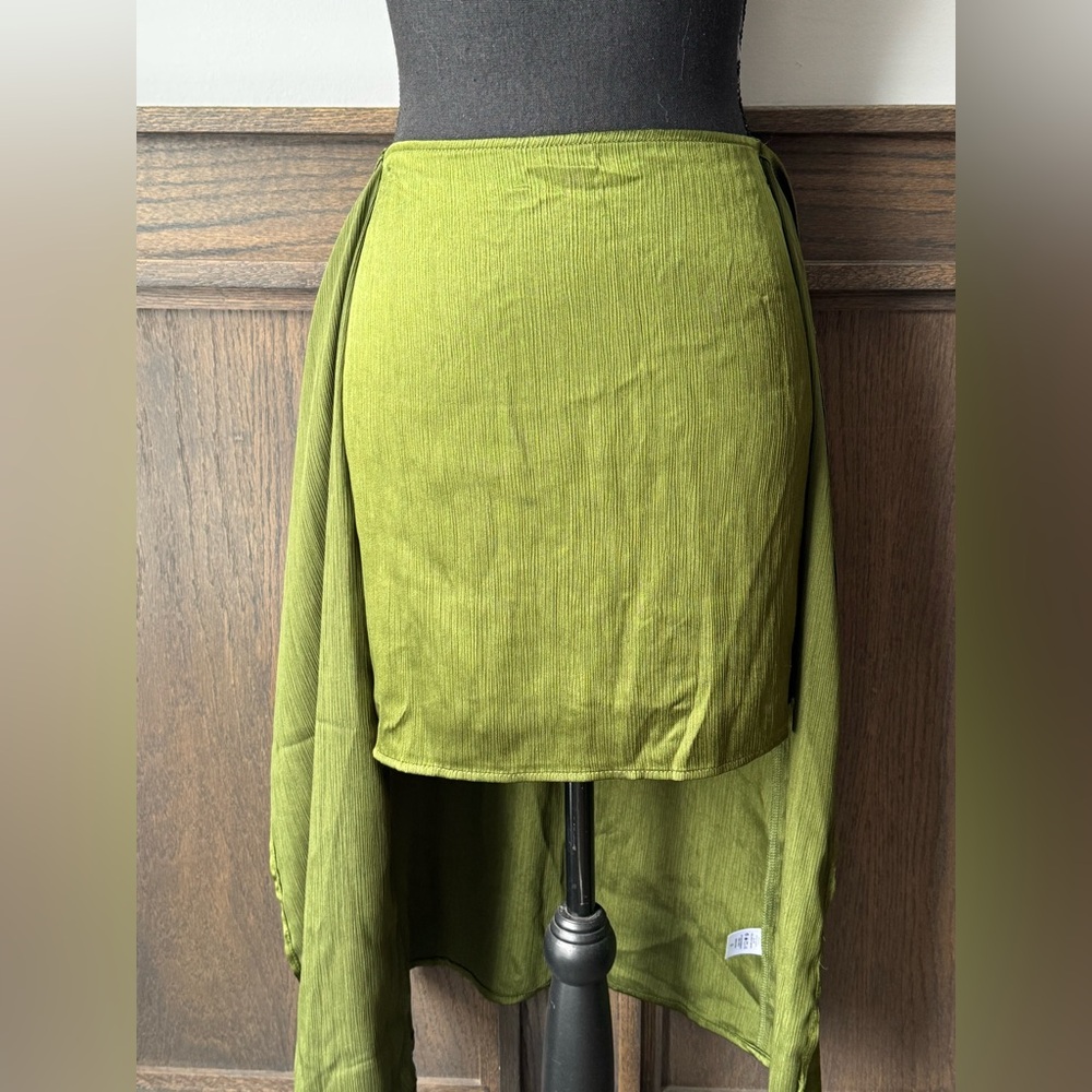 Ro & De capsule collection tie waist wrap Green Skirt NWT Small - Picture 2 of 7